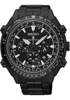 Horlogeband Seiko 8B92-0AK0 / SSG003P1 / M0Z4117N0 Staal Zwart 22mm