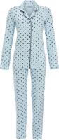 Katoenen doorknooppyjama ijsblauw