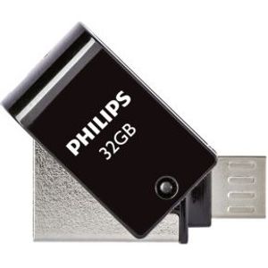 Philips FM32DA148B/00 USB flash drive 32 GB USB Type-A / Micro-USB 2.0 Zwart, Zilver
