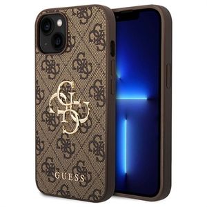 iPhone 15 Guess 4G Big Metal Logo Hybrid Case - Bruin