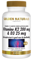Golden Naturals Vitamine K2 200mcg & D3 25mcg Capsules - thumbnail