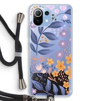 Flowers with blue leaves: Xiaomi Mi 11 Lite Transparant Hoesje met koord