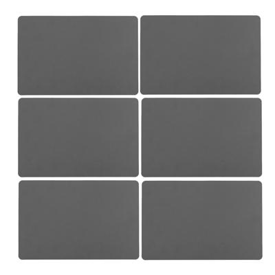Secret de Gourmet tafel placemat - 6x - PU-leer/leer look - grijs - 45 x 30 cm - Tafel onderleggers