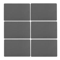 Secret de Gourmet tafel placemat - 6x - PU-leer/leer look - grijs - 45 x 30 cm - Tafel onderleggers