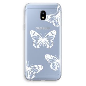 White butterfly: Samsung Galaxy J3 (2017) Transparant Hoesje