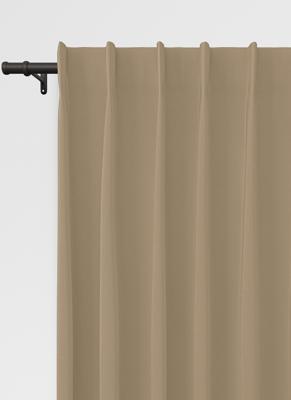 Niue gordijn - Donker Beige met enkele plooi