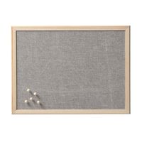 Prikbord - textiel - lichtgrijs - 40 x 60 cm - incl. punaises - luxe - thumbnail