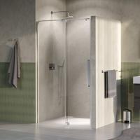 BRAUER Stellar Nisdeur - 2-delig - 120x200cm - draaideur - glascoating - omkeerbaar - helder glas - mat zwart GS-SRN1H120200NG