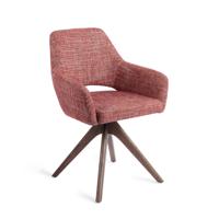 Jesper Home Eetkamerstoel 'Yanai' Revolve Oak Walnut, kleur Berry Bars
