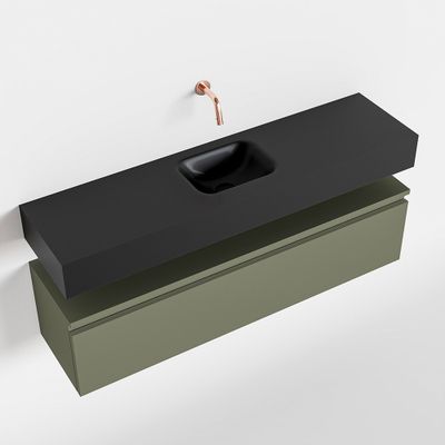 Toiletmeubel Mondiaz Andor | 120 cm | Meubelkleur Army | Lex vrijhangend wastafel Urban Midden | Zonder kraangat