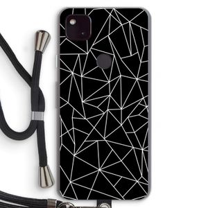 Geometrische lijnen wit: Pixel 4a 5G Transparant Hoesje met koord