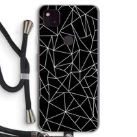Geometrische lijnen wit: Pixel 4a 5G Transparant Hoesje met koord