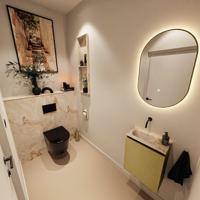 Toiletmeubel Mondiaz Ture Dlux | 40 cm | Meubelkleur Oro | Eden wastafel Frappe Links | Zonder kraangat