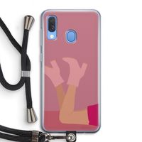 Pink boots: Samsung Galaxy A40 Transparant Hoesje met koord