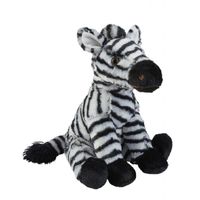 Zwart/witte zebra knuffel 30 cm knuffeldieren   - - thumbnail