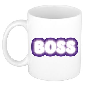 Cadeau mok voor baas - paars - grappig - keramiek - 300 ml - boss