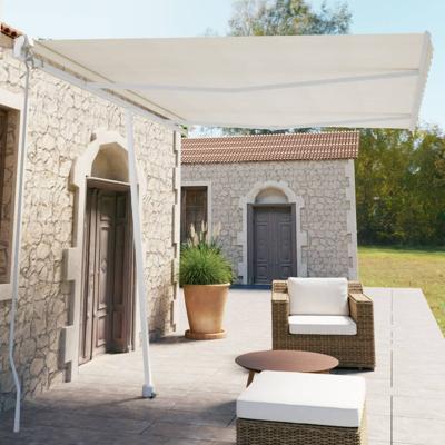 Luifel vrijstaand handmatig uittrekbaar 350x250 cm crèmekleurig