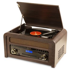 Retourdeal - Fenton Nashville retro platenspeler met Bluetooth, CD