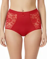 J&C licht corrigerende taille slip dames - Kanten Corrigerend dames ondergoed goedkoop - M - Rood | Dames slip - Onderbroek - Ondergoed- Corrigerend