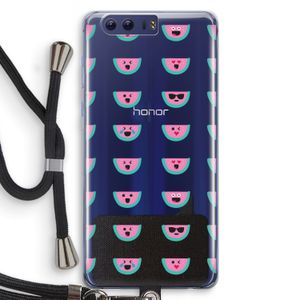 Smiley watermeloenprint: Honor 9 Transparant Hoesje met koord