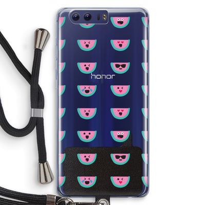 Smiley watermeloenprint: Honor 9 Transparant Hoesje met koord