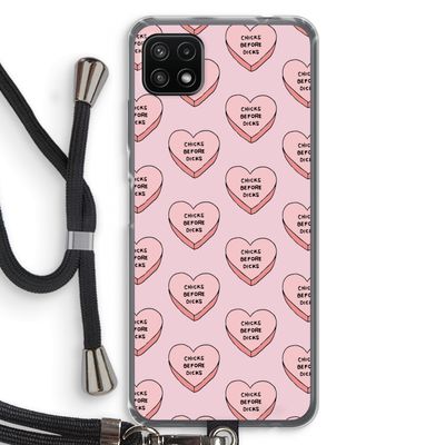 Chicks before dicks: Samsung Galaxy A22 5G Transparant Hoesje met koord
