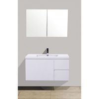 Badkamermeubelset Sanimar Sevilla 100 cm Inclusief Spiegelkast Wit Sanimar