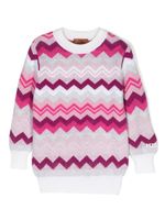 Missoni Kids pull signature à motif zigzag - Rose