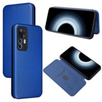 Xiaomi 12T/12T Pro Flip Case - Koolstofvezel - Blauw - thumbnail