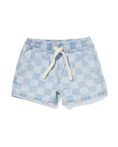 HEMA Baby Korte Broek Ruiten Denim (denim)