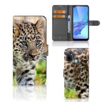 OPPO A53 | OPPO A53s | Telefoonhoesje | Met pasjeshouder | Baby Luipaard