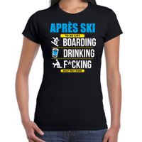 Apres ski t-shirt to do list snowboarden zwart dames - Wintersport shirt - Foute apres ski outfit - thumbnail