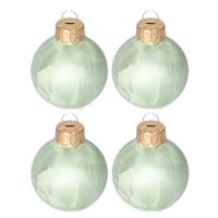 Luxe kleine kerstballen - 16x stuks - 4 cm - groen - glas - ice finish Luxe kleine kerstballen - 16x stuks - 4 cm - groen - glas - ice finish