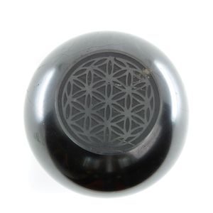 Shungiet Edelstenenbol Flower of Life Gegraveerd (50 mm)