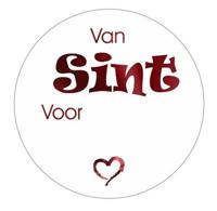 Etiket Van Sint Voor 39mm wit/rood metal