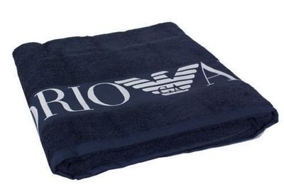 Armani Badlaken met logo blauw