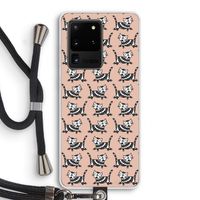 Zwarte poes: Samsung Galaxy S20 Ultra Transparant Hoesje met koord