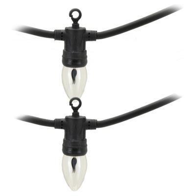 Vlamverlichting - 2x - 10 led lampjes - warm wit - 150 cm - lichtsnoer - vlammen lichtjes