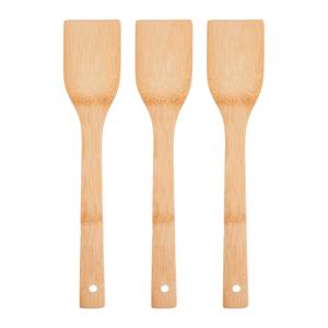 Kook/keuken gerei - 3x - keuken lepel - bruin - bamboe hout - 34 cm