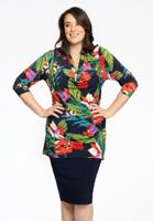 Yoek Tuniek flare met watervalhals | Blauw | Maat 58/60