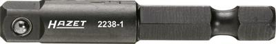 HAZET Adapter 2238-1 · 1/4 inch (6,3 mm) zeskant massief · 1/4 inch (6,3 mm) vierkant massief · Lengte: 50 mm