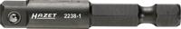 HAZET Adapter 2238-1 · 1/4 inch (6,3 mm) zeskant massief · 1/4 inch (6,3 mm) vierkant massief · Lengte: 50 mm