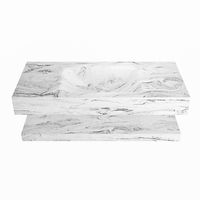 MONDIAZ ALAN-DLUX 100cm planchet Glace. Vrijhangende wastafel CLOUD midden zonder kraangat, kleur Glace.