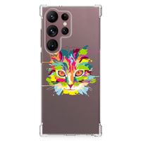 Samsung Galaxy S23 Ultra Stevig Bumper Hoesje Cat Color