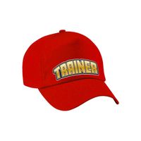 Cadeau pet/cap voor volwassenen - trainer - rood/goud - geweldige coach - sport - thumbnail