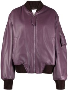 The Attico veste bomber matelassée Anja en cuir - Violet