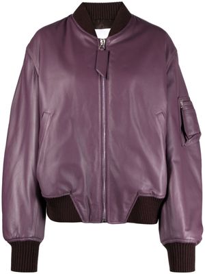 The Attico veste bomber matelassée Anja en cuir - Violet