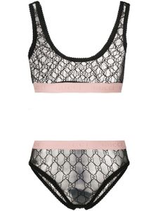 Gucci ensemble soutien-gorge-culotte en tulle - Noir