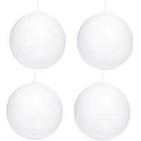 4x Witte bolkaarsen 8 cm 25 branduren