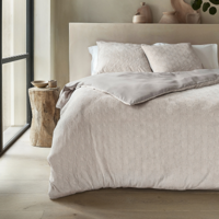 Dekbedovertrek Flanel Art - Beige - Lits-Jumeaux (240x220 Cm) - - - Sleeptime - Dekbed-Discounter.nl